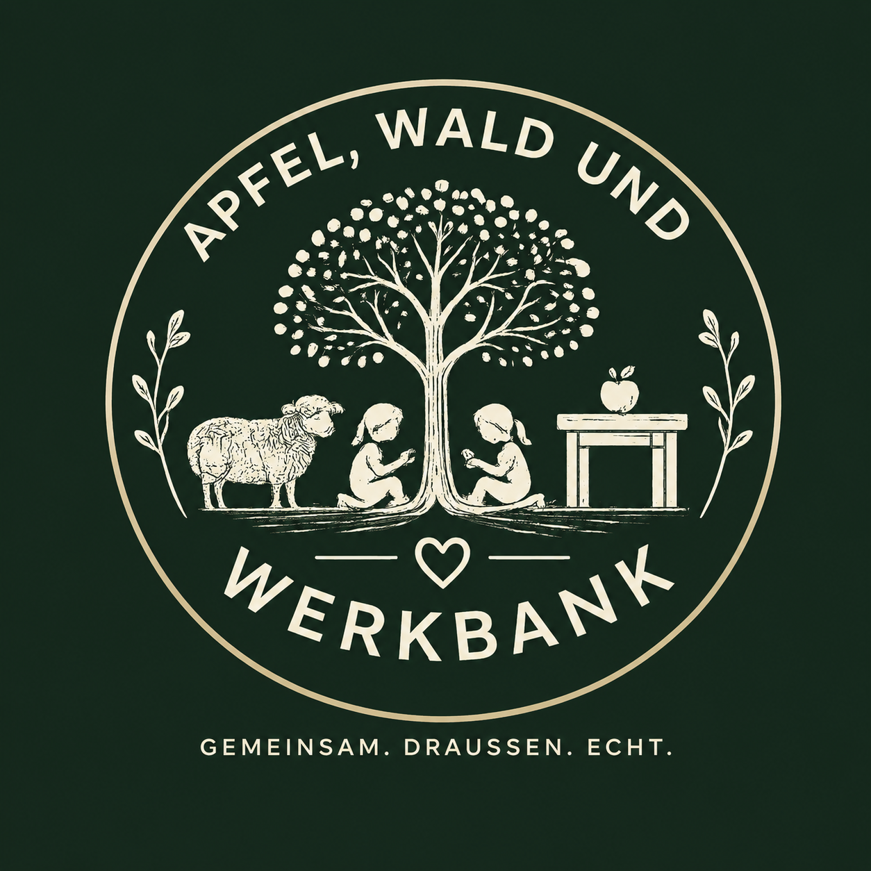 Apfel, Wald und Werkbank